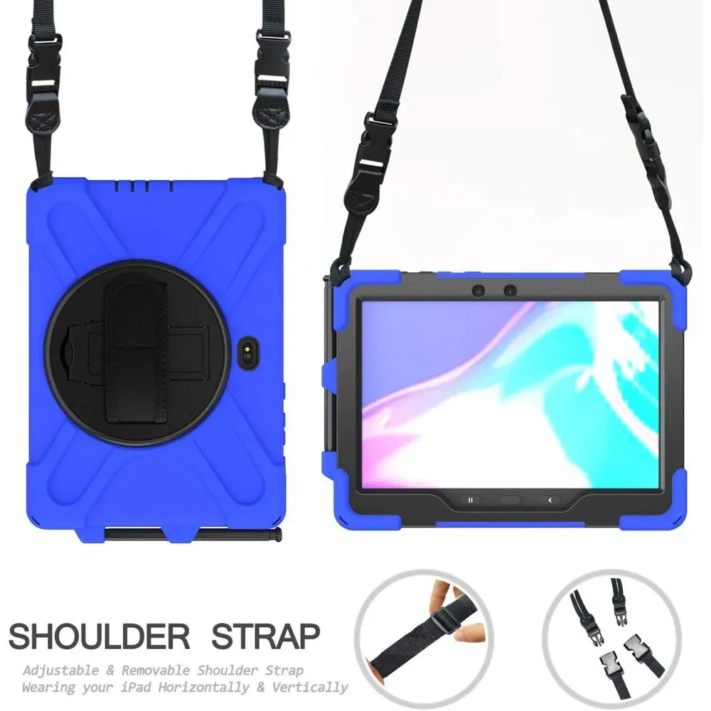 NIB-Samsung Galaxy Tab Active PRO 10.1 Case Heavy Duty Rugged Shockproof BLUE